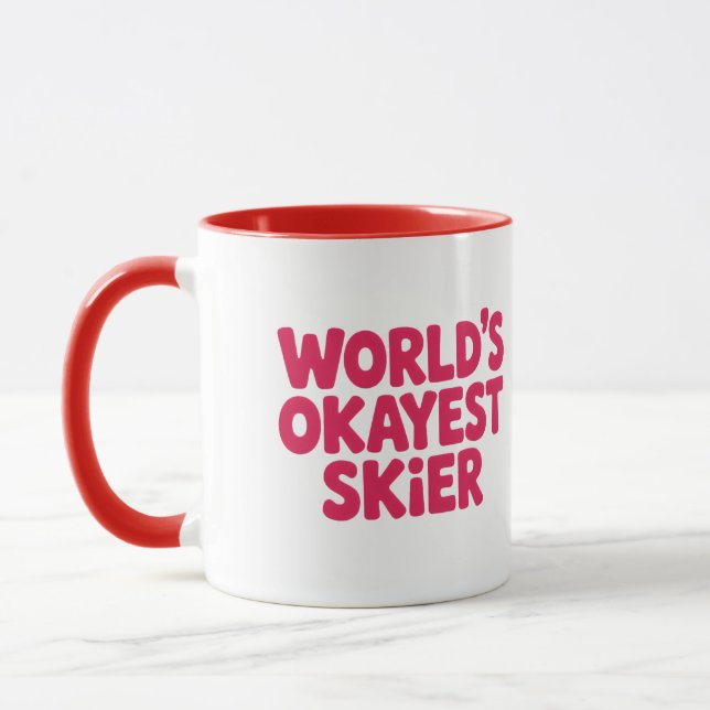 World’s Okayest Skier Funny Ski Mug (Gauche)