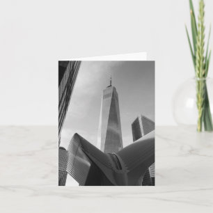 World Trade Center en gris Carte de voeux pliée