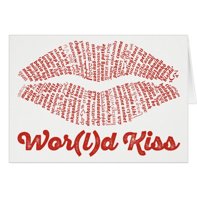 World Word Kiss Card (Devant Horizontal)