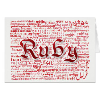 World Word Ruby Anniversaire Card
