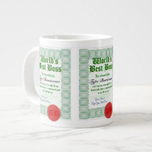 World's Best Boss Award : Certificat Jumbo Mug