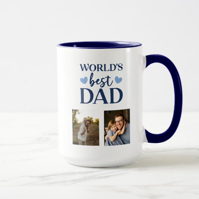 World's Best Dad 2 photo collage coffe Mug (Droite)