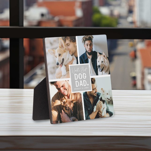 'Worlds Best Dog Papa' Photo Collage Plaque (Créateur téléchargé)