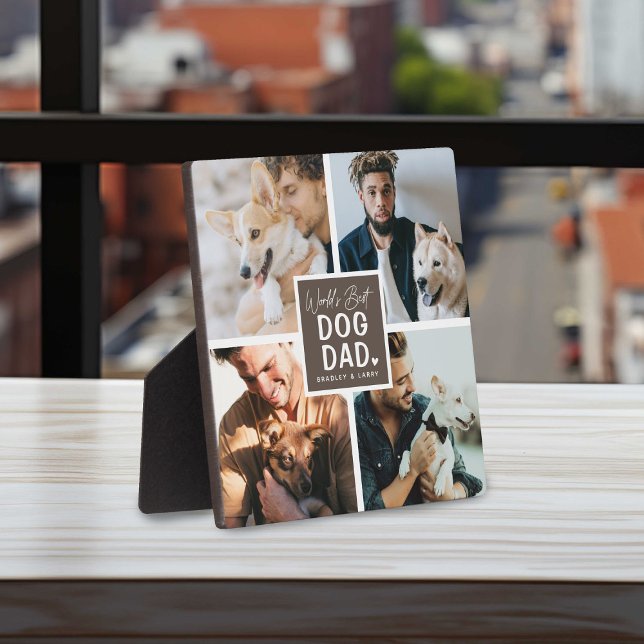 'Worlds Best Dog Papa' Photo Collage Plaque (Créateur téléchargé)