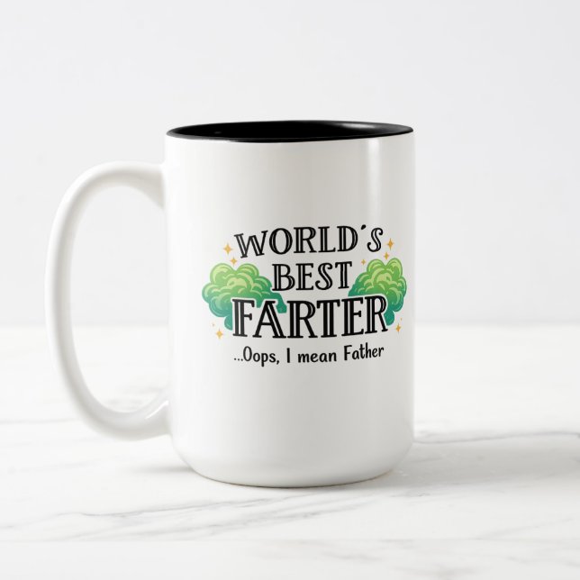 World's Best Farter Mug Gift for Dad Father's Day  (Gauche)
