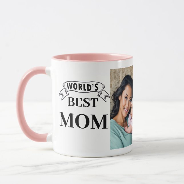 World's Best Mom Mug - Trendy Personalized Gift (Gauche)