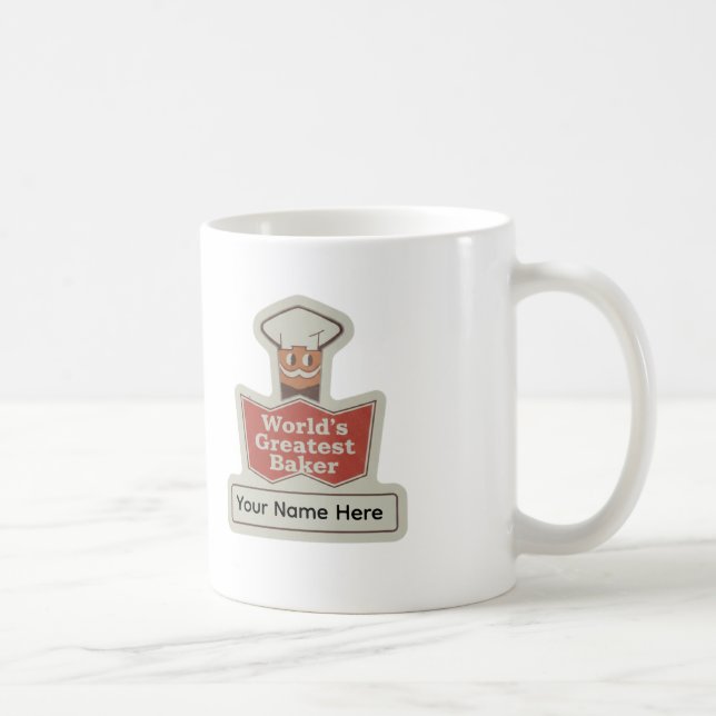 World's Greatest Baker Retro Cartoon Custom Mug (Droite)
