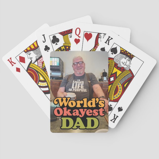 Worlds Okayest Papa personnalisable cartes à jouer (dos)