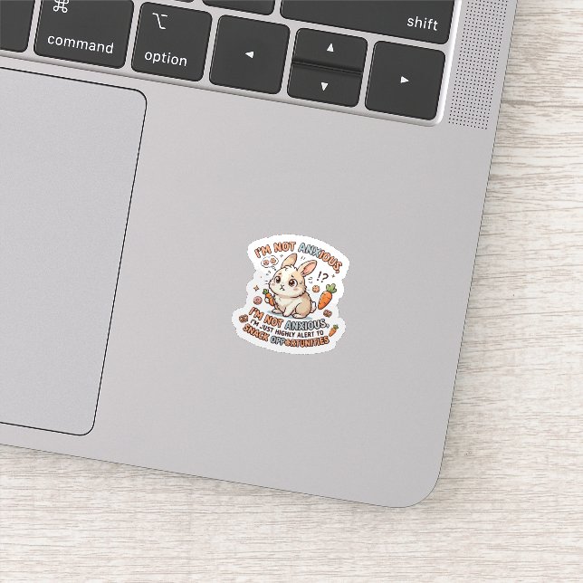 Worried Bunny Snack Alert Sticker (Détail)