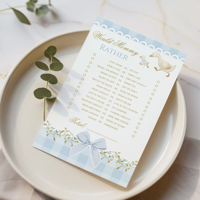 Would Mommy Rather Goose Blue Baby shower game (Créateur téléchargé)