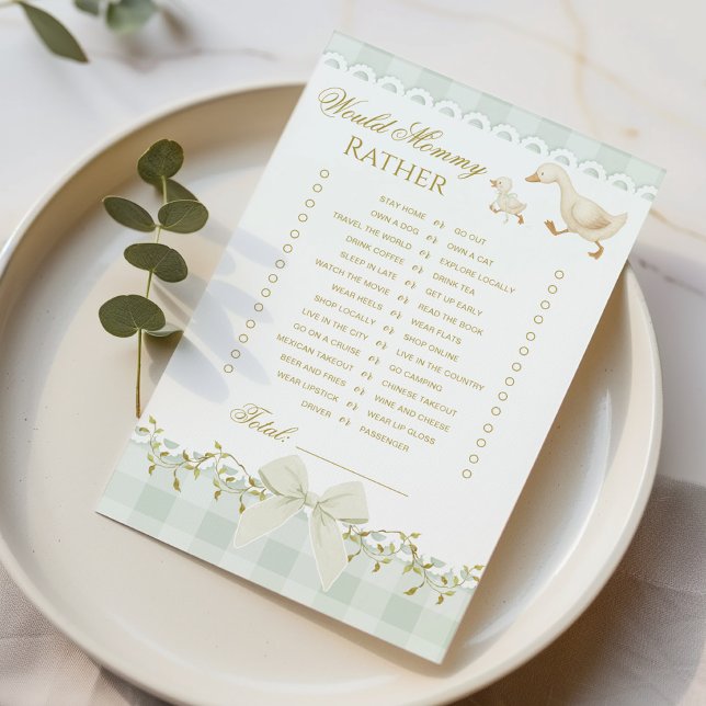 Would Mommy Rather Silly Goose Sage Gingham game (Créateur téléchargé)