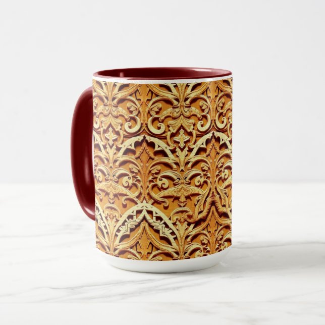 Woven Islamic Motif Mug | Tactile Earth Tones (Devant gauche)