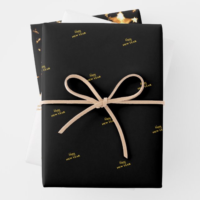 WP | Nom (3) Black Gold 19x29 Wrapping Papier (En situation)