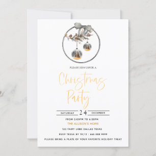Wreath Cosy Nature Christmas Party Invitation