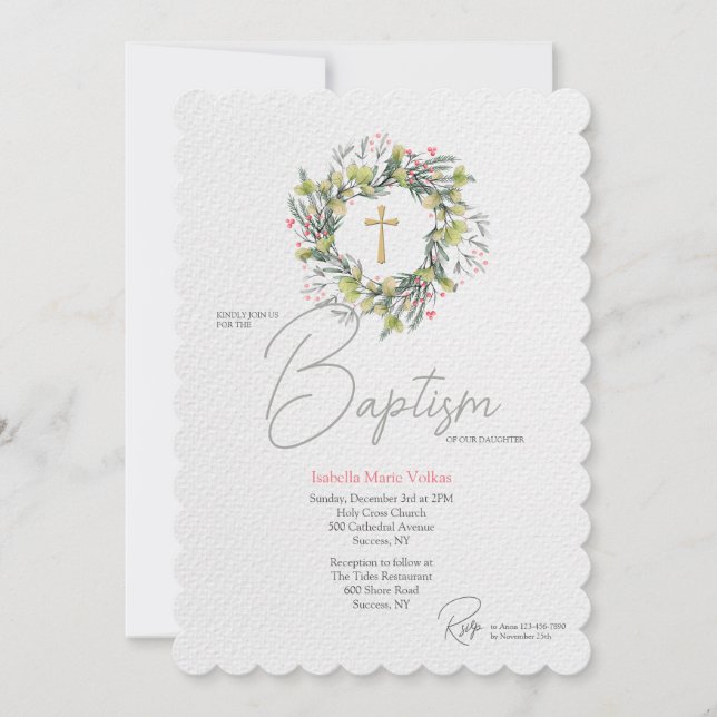 Wreath d'hiver Invitation religieuse (Devant)