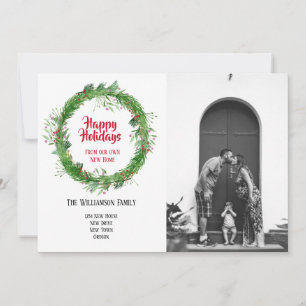 Wreath d'hiver Nouvelle maison pour le Carte photo