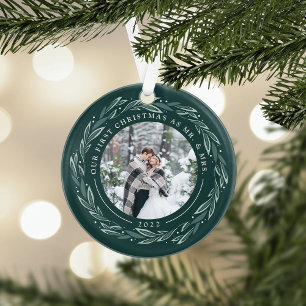 Wreath d'hiver Première photo de Noël mariée