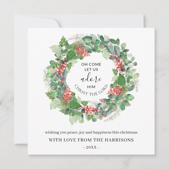 Wreath d'hiver Venez Laissez-nous l'admirer Carte  (Devant)