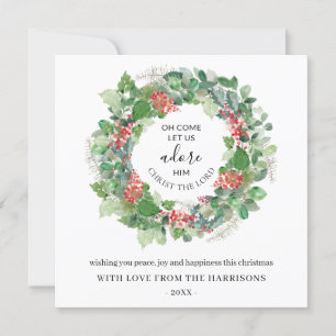 Wreath d'hiver Venez Laissez-nous l'admirer Carte