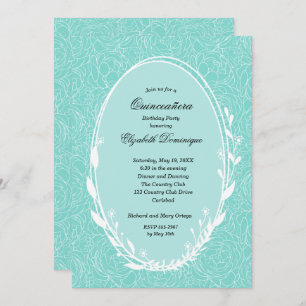 Wreath Floral Quinceañera Invitations d'anniversai