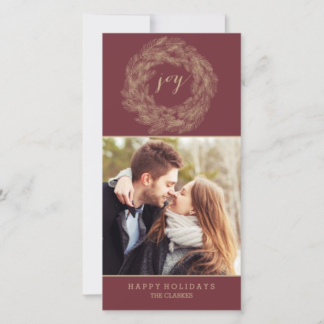 WREATH HIVER | JOY | CARTE DE VACANCES ÉLÉGANTE (Devant)