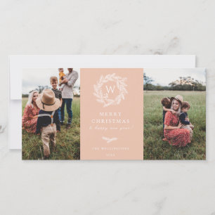 Wreath Hiver Monogramme Vacances 2 Cartes photos R