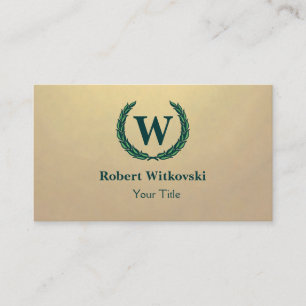 Wreath Laurel Avec Lettre Carte de visite Vintage