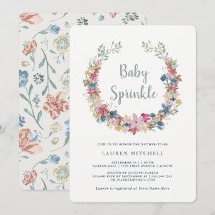Wreath lunaire Invitation Floral Baby Sprinkle