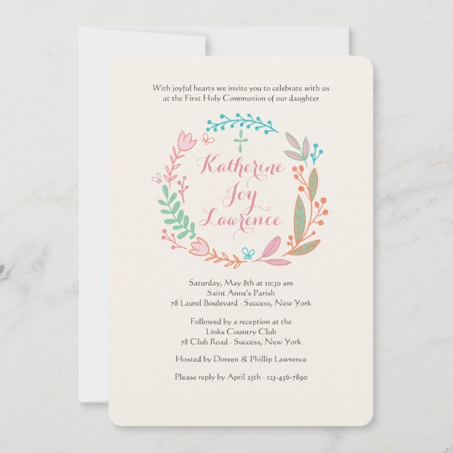 Wreath of Joy Invitation (Devant)