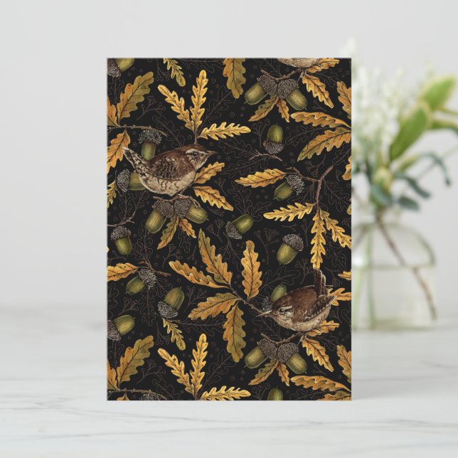 Wrens et cors sur noir (Debout devant)