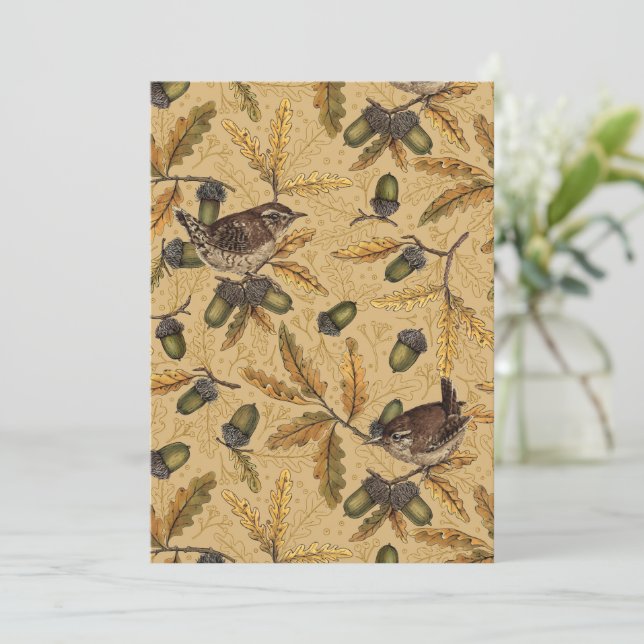 Wrens et glands sur le miel (Debout devant)