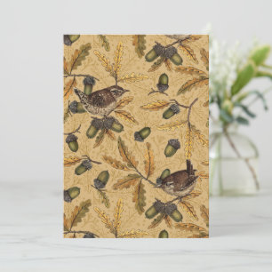 Wrens et glands sur le miel