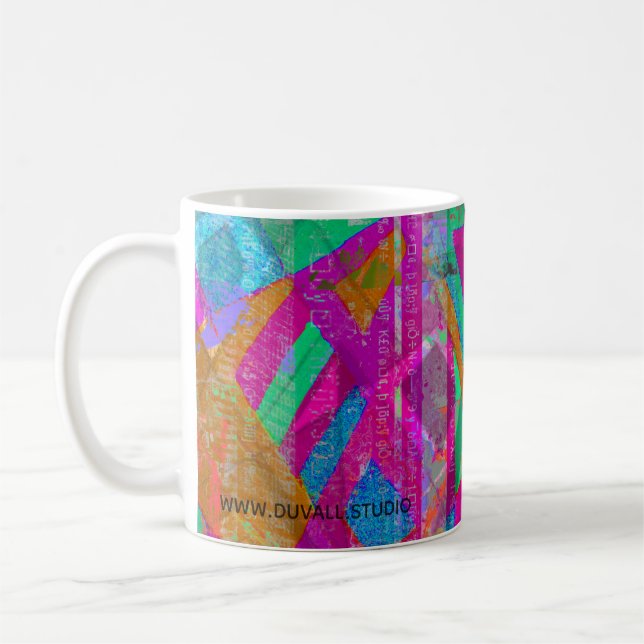 "Writing Big Checks" abstract art coffee mug (Gauche)