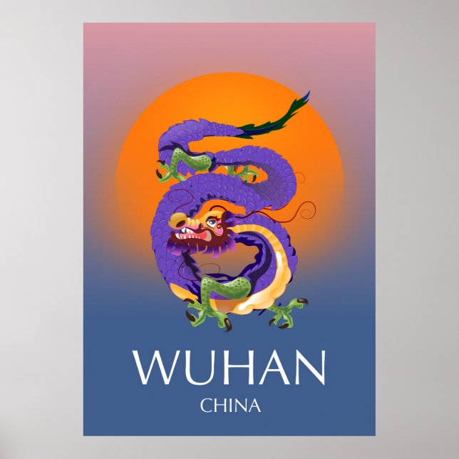 Wuhan China Dragon poster voyage (Devant)