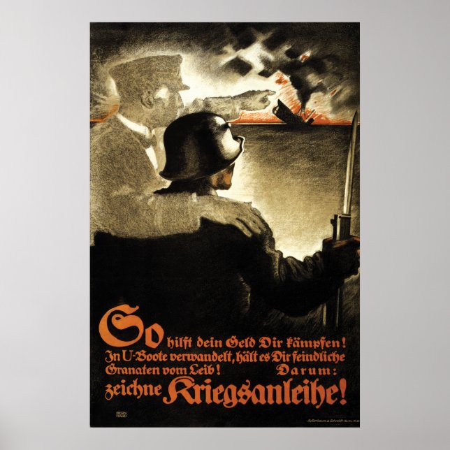 Ww1 Allemagne obligations de guerre affiche de pro (Devant)