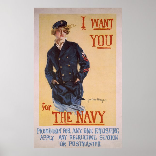 WW1 Marine - Affiche ou impression de recrutement  (Devant)