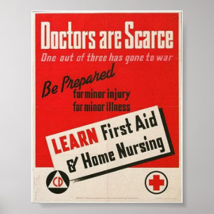 WW2- "Docotors sont" affiche rare