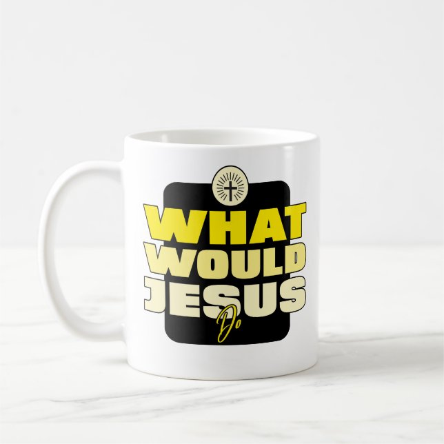 WWJD – Que ferait Jésus ? Mug Classique (Gauche)