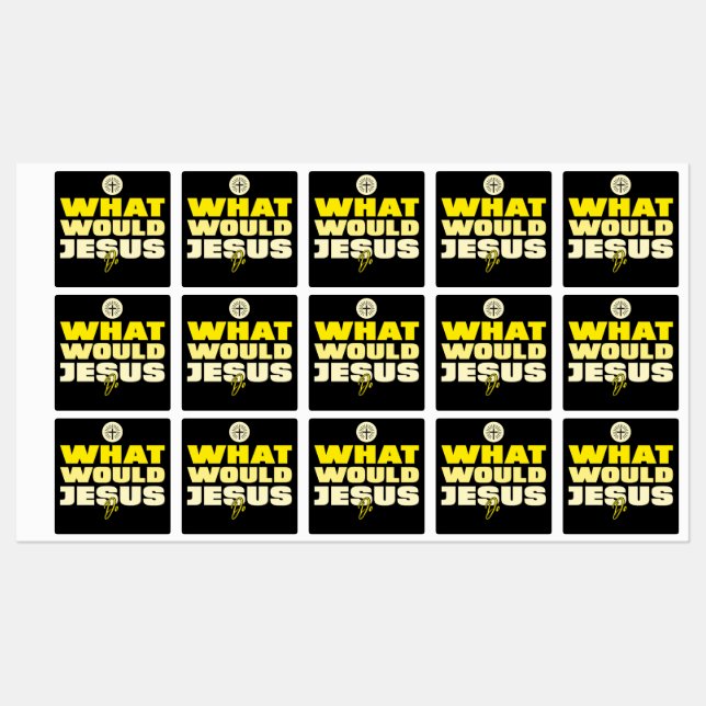 WWJD – What Would Jesus Do? Square Stickers (Feuille)
