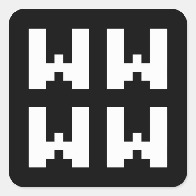 WWWW | LOL Sticker Carré d'argot Internet japonais (Devant)