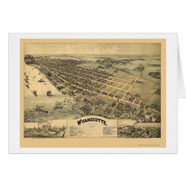 Wyandotte, carte panoramique de MI - 1896 (Devant horizontal)