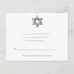 Wyatt Bar Mitzvah Invitation Étoile juive RSVP