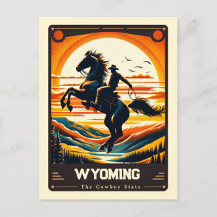 Wyoming   Carte postale Vintage Patriotic Spirit