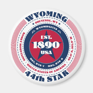 Wyoming Circle Typographie Souvenir Magnet