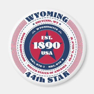 Wyoming Circle Typographie Souvenir Magnet
