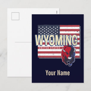 Wyoming États-Unis Retro State Carte Vintage États
