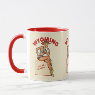 Wyoming State Pin Up Girl - Café Mug