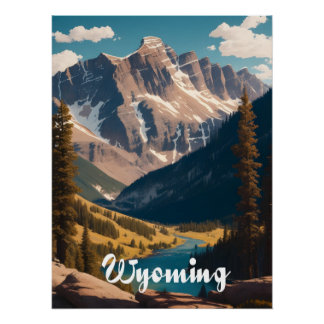 Wyoming USA Travel Poster