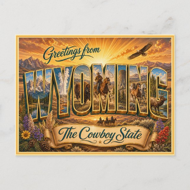 Wyoming Vintage Message De Carte Postale (Devant)