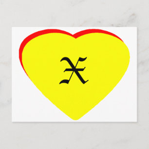 "X" Coeur Jaune Rouge Faire-part de mariage Le MUS